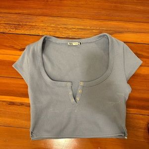 Zara cropped shirt
